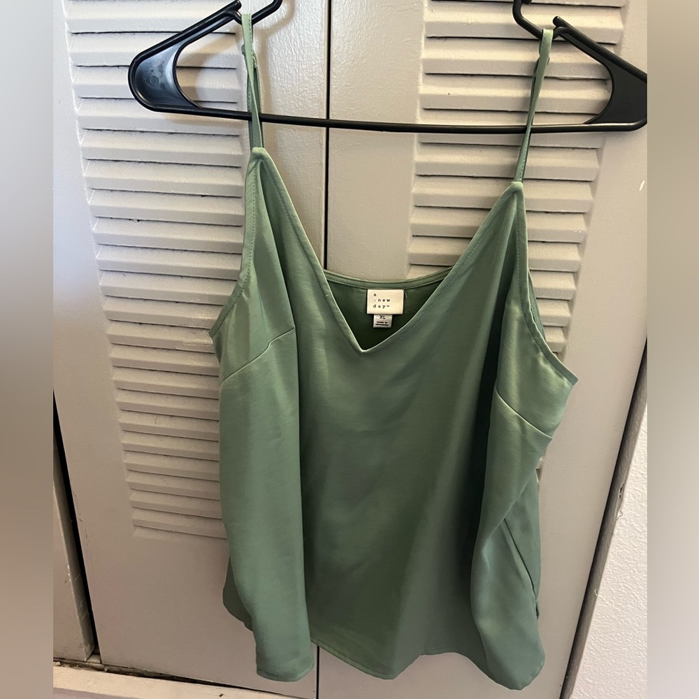 Green blouse tank.